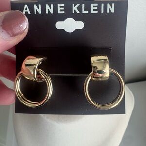 Anne Klein Gold and Black Stud Earrings